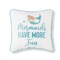 Mermaids Have More Fun Embroidered Small Petite Throw Pillow, 10" x 10"